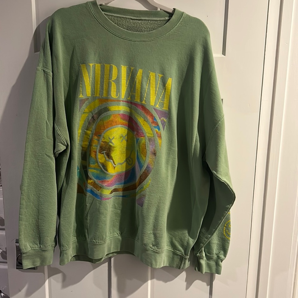 Urban Outfitters Nirvana Green Sweatshirt